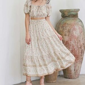 By the River 2 Piece Top & Maxi Skirt  Women's Size Small